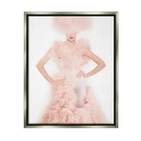 Tuplepe Pink Fluffy Fashion Pature Beauty & Fashion Painting Grey Floater Rramed Art Print Wall Art