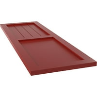 Ekena Millwork 18 W 50 H TRUE FIT PVC Farmhouse Flat Panel комбинација фиксни ролетни за монтирање, црвено