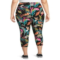 Terra & Sky Women's Plus Plus Size Printed Capri Heamgings