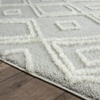 Обединети ткајачи Квинсленд Кахлил Геометриски килим Шаг област, сива, 6 '6 9' 2