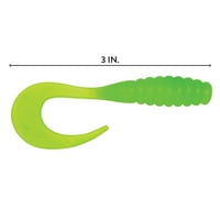 Ribbontail Grub мека пластична вар Chartreuse 3 “