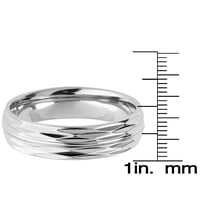 Крајбрежен накит полиран завршен текстуриран титаниумски опсег прстен