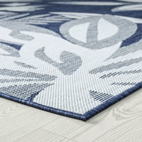 Транзициска површина килим цветна морнарица, крем затворен тркач на отворено лесен за чистење