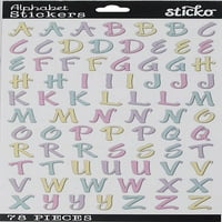 Вилтон трендовски налепници со пастелна азбука, парче