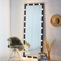 Огледало со целосна должина со LED светла, холивудски стил целосна должина суета огледало со сијалици со долг