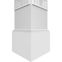 Ekena Millwork 10 W 10'H Craftsman Classic Square Non-Tapered Atlas Fretwork Column W Mission Capital & Mission