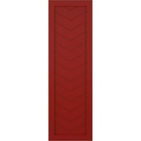 Ekena Millwork 18 W 61 H TRUE FIT PVC SINGE PALLE CHEVRON модерен стил фиксни ролетни за монтирање, оган црвено