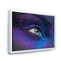 Дизајн Womanената око со суво боење прашина пигмент на лицето модерна врамена платно wallидна уметност печатење