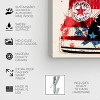 Wynwood Studio Americana и патриотски wallидни уметности платно ги отпечати знамињата на американските патики