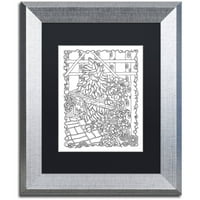 Трговска марка ликовна уметност Градина клупа Канвас уметност од Кети Г. Аренс, црна мат, сребрена рамка