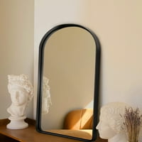 Неутип 40 x30 модерна рамка за алуминиумска легура заоблена длабоко огледало виси огледало на огледало, црно