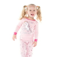Мало starвезда органско бебе дете девојче привлечно памучно памучно пижами со долги ракави, сет