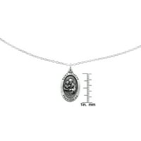 Примарен сребрен Стерлинг сребрен антички медал на Свети Јосиф на кабелски ланец