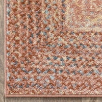 Добро ткаен родео апстрактен простор за килим, 7 '5', траен, подолг килим, глобален инспириран боемски шема,