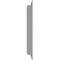 Ekena Millwork 34 W 22 H Правоаголник Гејбл Фунд Функционален, PVC Gable отвор со 1 4 рамка за рамна трим