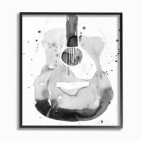 СТУПЕЛ ИНДУСТРИИ Акустична гитара Апстрактна акварелна шема сликарство платно wallидна уметност, 40, Бијани