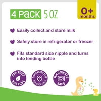 Контејнери за складирање на млеко од родител, 0+ месеци, Флорит, пакет