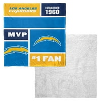 Лос Анџелес Полначи NFL Colorblock Personalized Silk Touch Sherpa Фрла ќебе