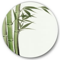DesignArt 'Детали за темно зелен бамбус и лисја IV' Традиционална метална artидна уметност - диск од 23