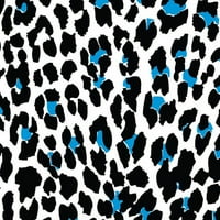 Покривање Универзално покритие на седиштето моден принт, ултра велур, природни леопард сини дамки и бела позадина