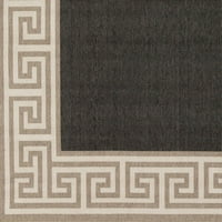 Уметнички ткајачи Бишорн црна преодна 8'10 килим со тркалезна област