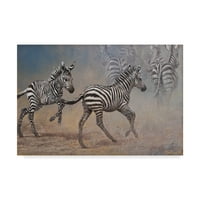 Трговска марка ликовна уметност „Зебра во прашината“ платно уметност од Мајкл acksексон