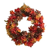 Скоро природна пластична Денот на благодарноста вештачки есенски венец, 24 “