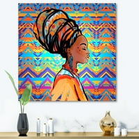 Афроамериканец портрет со турбан IV сликарство платно уметнички принт