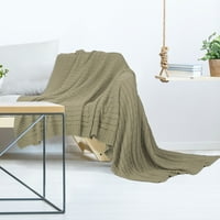 Единствени поволни цени памучен кабел плетен кревет ќебето Каки 51 59