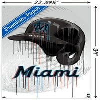 Мајами Марлинс - Постери за wallидови на кациги со капење, 22.375 34