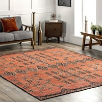 Nuloom Quincy памук-мешавина Традиционална област за килим, 4 '6', 'рѓа