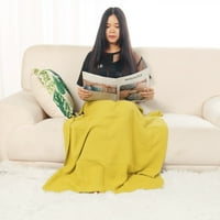 Единствени поволни цени памучен плетен кревет троседот фрли ќебе жолто 30 40