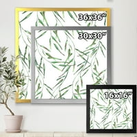 DesignArt 'Тропски зелени лисја на бело во лето Тајмс II' Тропски врамен уметнички принт