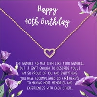 Анавија среќен 40-ти роденденски подароци од не'рѓосувачки челик моден ѓердан роденденска картичка накит подарок