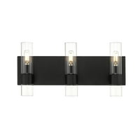 Decors Bruce III 3-светло LED суета светлина со чиста стакло и црна завршница, вклучени сијалици