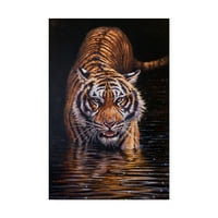 Трговска марка ликовна уметност „Тигар во темната“ платно уметност од Мајкл acksексон