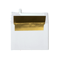 Luxpaper Покани за покана, 1 4, lb. бело со златна обвивка, пакет