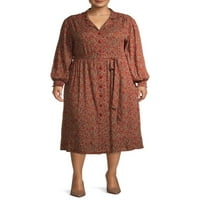 Романтичен цигански женски плус големина фустан со кошула со половината