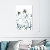 Студио Wynwood 'Faded Floral Splashs Gold' Floral и ботаничка wallидна уметност платно печатење - бело, сиво,