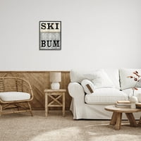 Skuple Industries Ski Bum Snowflake Snaglake Graphic Art Black Rramed Art Print Wall Art, Design By Livi Finn