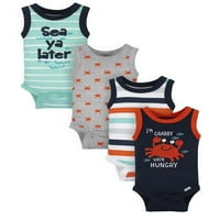 Gerber Baby Baby Boys Tank Onesies Bodysuits, 4-пакет