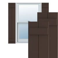 Ekena Millwork 3 4 W 27 H TRUE FIT PVC Два табла се приклучија на одборот-n-batten ролетни, Raisin Brown