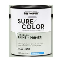 Rust-Oleum сигурна маска во боја од глина, внатрешна боја + буквар, полу-сјајно завршување, 2-пакет