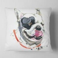 DesignArt Kiss French Buldadog Илустрација - Перница за фрлање животни - 16x16