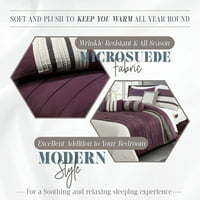 Елегантна удобност 12-парчиња кревет-во-торба, колекција на утешител на Cirena Microsuede со сет со 6 парчиња
