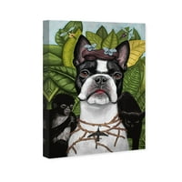 Wynwood Studio Animals Wall Art Canvas Prints 'Carson Kressley - кучиња и кутриња од фриди - црна, зелена