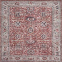 Обединети ткајачи шарм што блескаат килим со преодна гранична област, црвена, 10'6 13'2