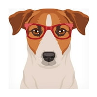 Furbaby соработници 'Jackек Расел Териер носи уметност од платно на Hipster Glasse