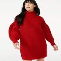 Бесплатно собрание, женски џемпер од џемпер со плетени раменици