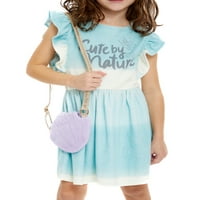 Дизни Малата сирена дете Девојка фустан и сет на облеки на торби, 2-парчиња, големини 2T-5T